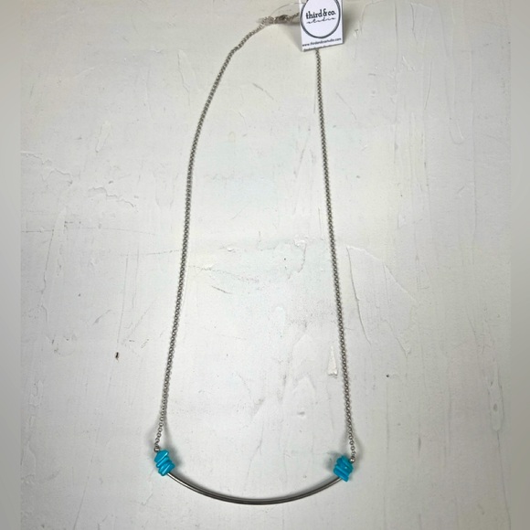 Sleeping Beauty Turquoise, Sterling Silver Plated 20” Chain - Picture 3 of 3